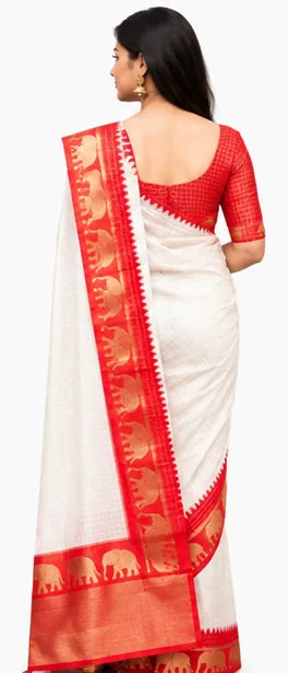 Indian Silk Saree for Women – Soft Lichi Silk Jacquard Saree
