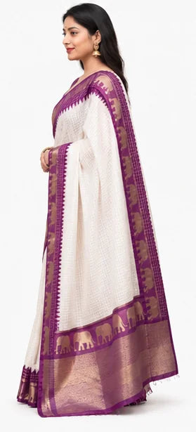 Indian Lichi Silk Saree for Women – Jacquard Work Saree
