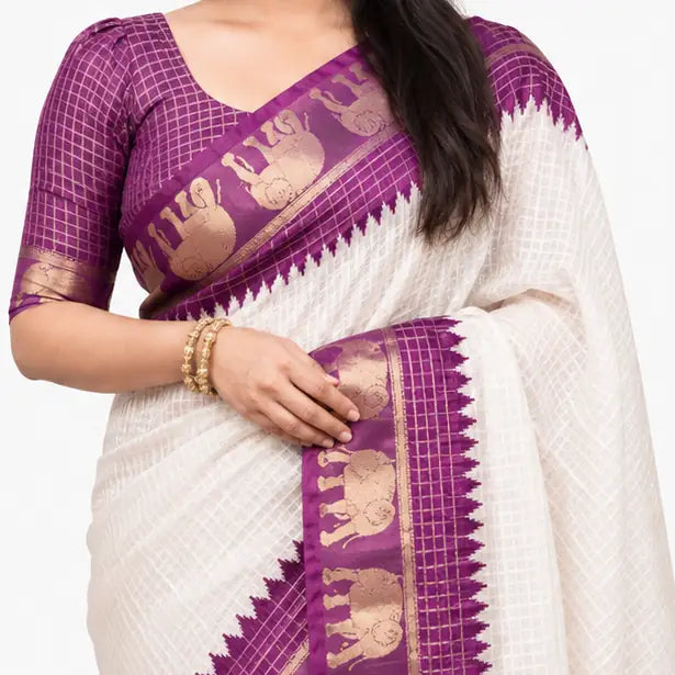 Indian Lichi Silk Saree for Women – Jacquard Work Saree