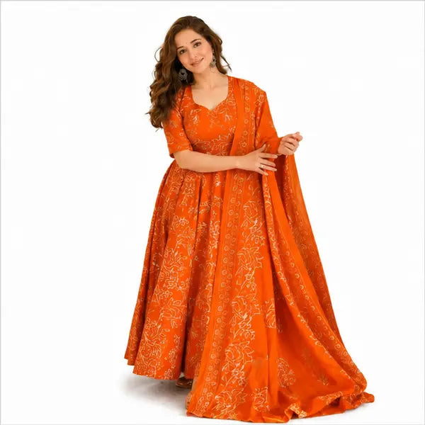 Women’s Muslin Kurta Set with Bottom & Dupatta – Digital Print