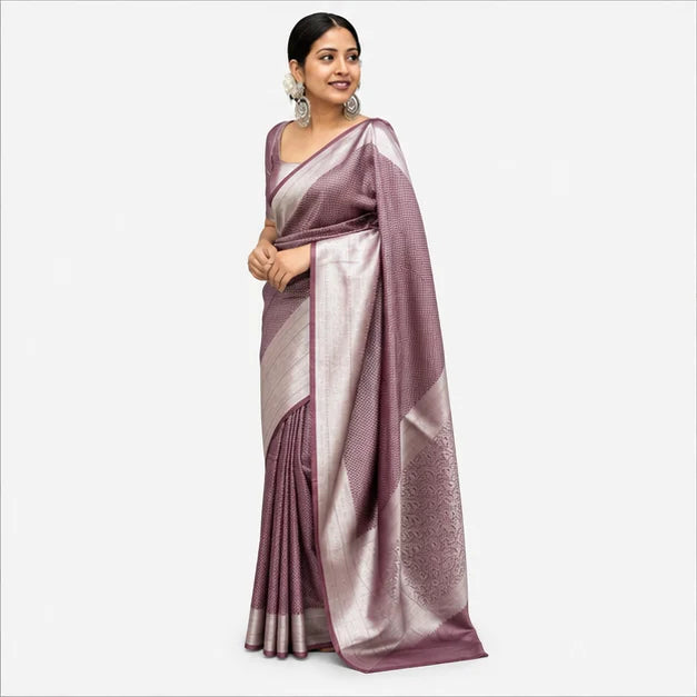 Soft Lichi Silk Saree mit Jacquard Work – Indischer Damen Saree