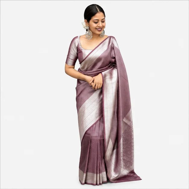 Soft Lichi Silk Saree mit Jacquard Work – Indischer Damen Saree