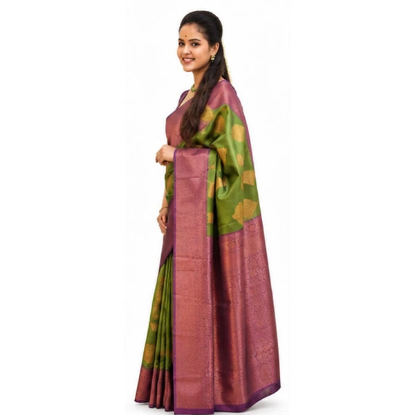 Lichi Silk Saree mit Jacquard Work – Indischer Damen Saree