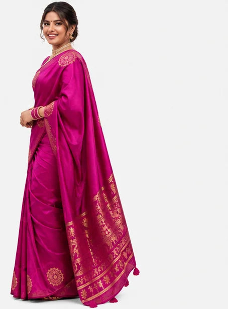 Soft Lichi Silk Jacquard Saree for Women – Elegant Traditional Indian Saree