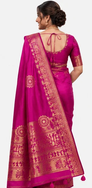 Soft Lichi Silk Jacquard Saree for Women – Elegant Traditional Indian Saree