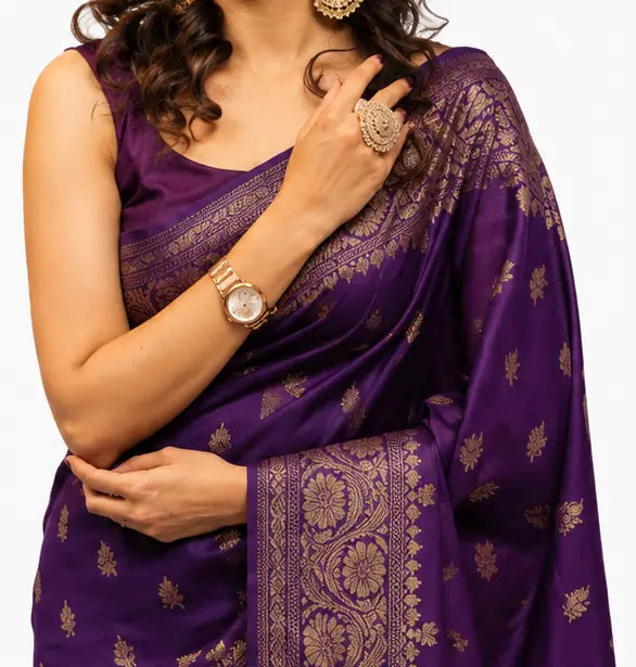 Indian Silk Saree for Women – Soft Lichi Silk Jacquard Saree
