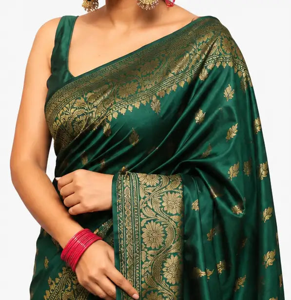 Indian Silk Saree for Women – Soft Lichi Silk Jacquard Saree