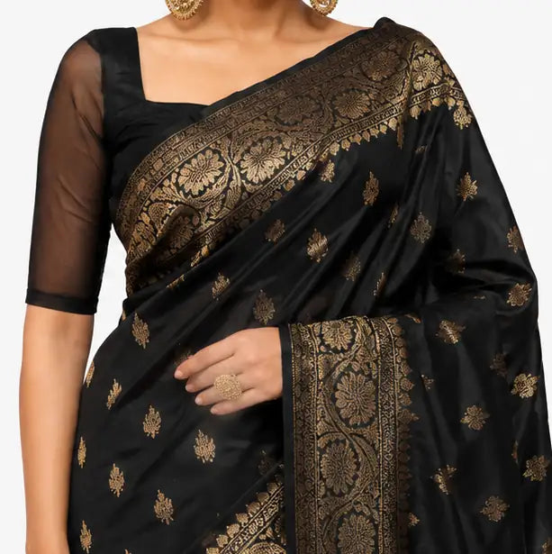 Indian Silk Saree for Women – Soft Lichi Silk Jacquard Saree