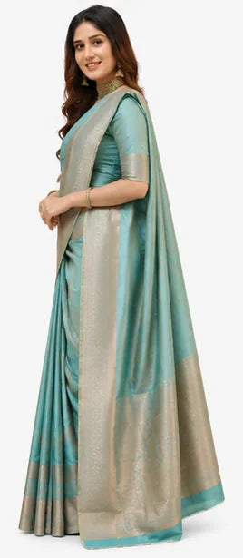 Indian Silk Saree for Women – Soft Lichi Silk Jacquard Saree
