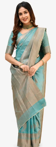 Indian Silk Saree for Women – Soft Lichi Silk Jacquard Saree
