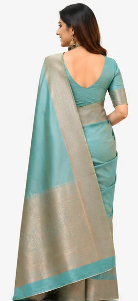 Indian Silk Saree for Women – Soft Lichi Silk Jacquard Saree