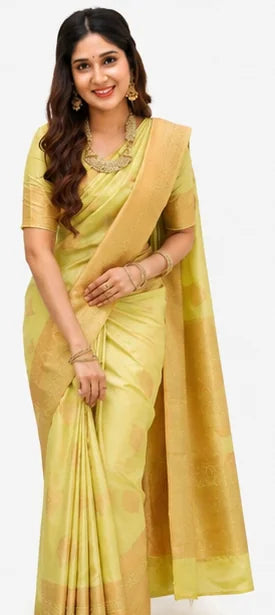 Indian Silk Saree for Women – Soft Lichi Silk Jacquard Saree