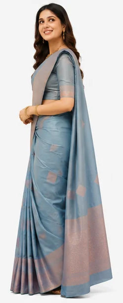 Indian Silk Saree for Women – Soft Lichi Silk Jacquard Saree (Copy)