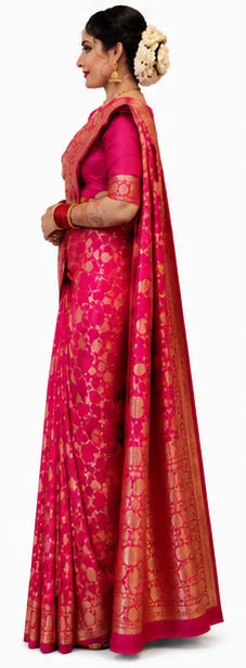 Soft Lichi Silk Saree for Women – Elegant Jacquard Saree with Blouse