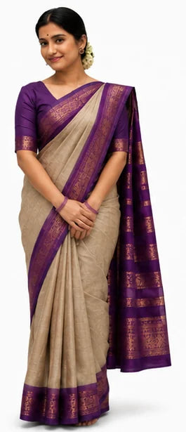 Indian Silk Saree for Women – Soft Lichi Silk Jacquard Saree