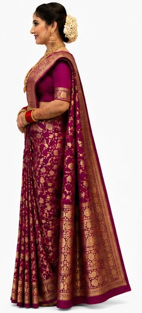 Soft Lichi Silk Saree for Women – Elegant Jacquard Saree with Blouse