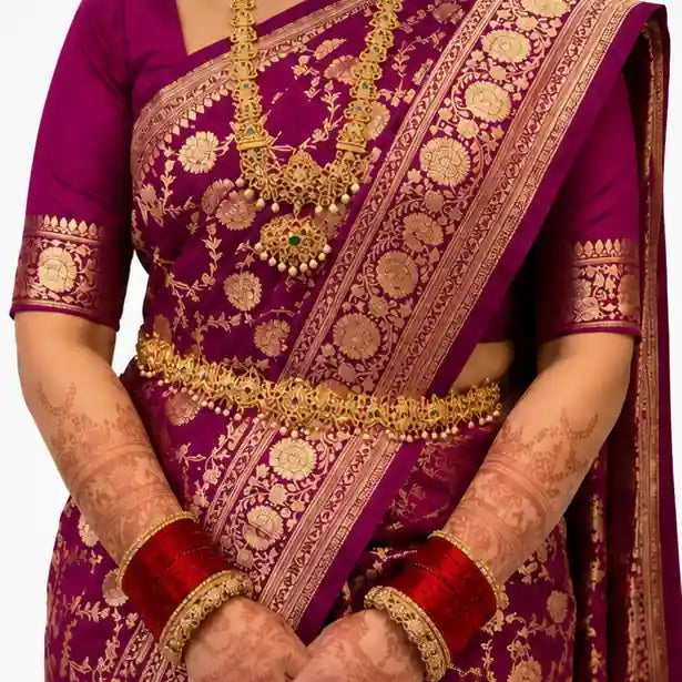 Soft Lichi Silk Saree for Women – Elegant Jacquard Saree with Blouse