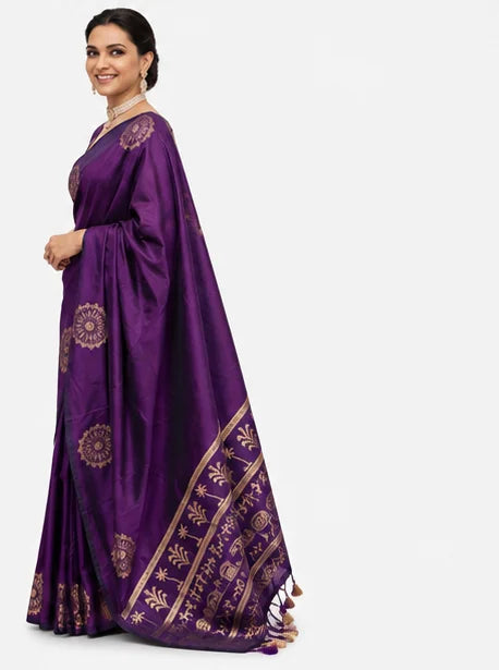 Soft Lichi Silk Jacquard Saree for Women – Elegant Traditional Indian Saree