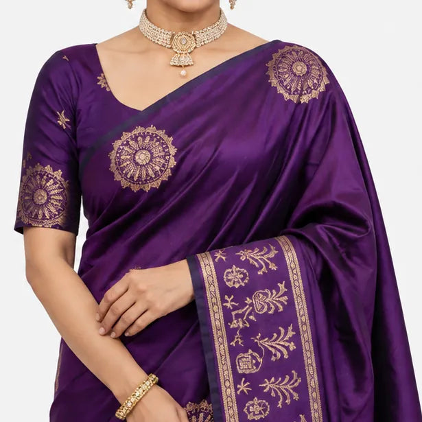 Soft Lichi Silk Jacquard Saree for Women – Elegant Traditional Indian Saree