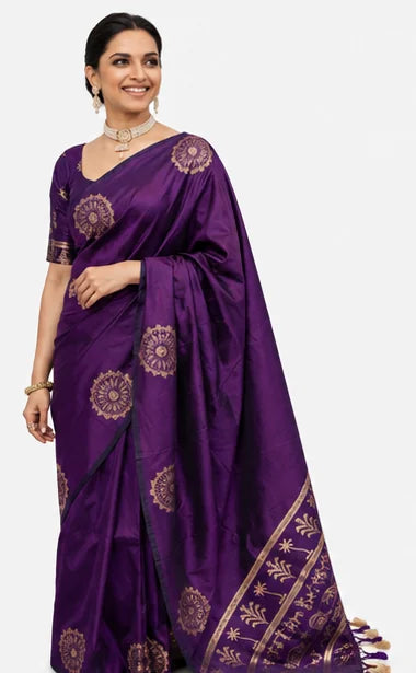 Soft Lichi Silk Jacquard Saree for Women – Elegant Traditional Indian Saree
