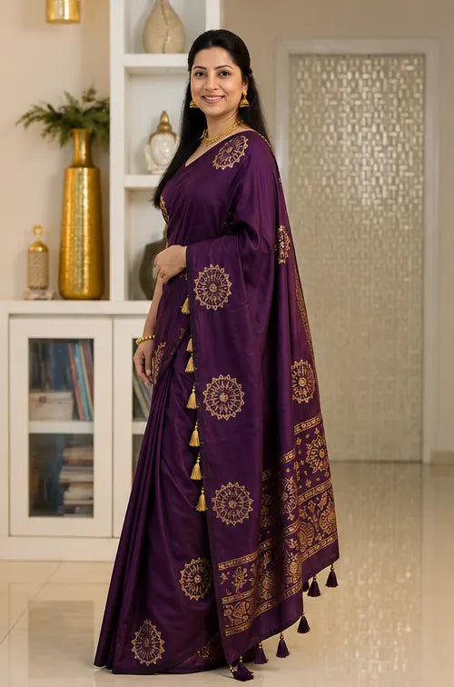 Soft Lichi Silk Jacquard Saree for Women – Elegant Traditional Indian Saree