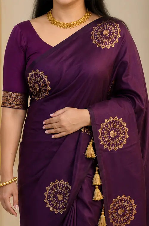 Soft Lichi Silk Jacquard Saree for Women – Elegant Traditional Indian Saree