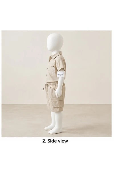 Baby Boys Two Piece Buttoned Shirt & Shorts Set