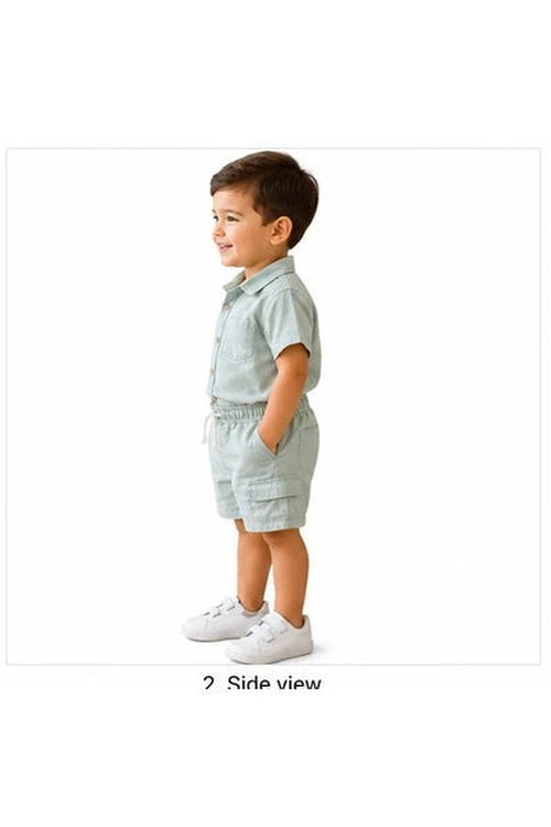 Baby Boys Two Piece Buttoned Shirt & Shorts Set