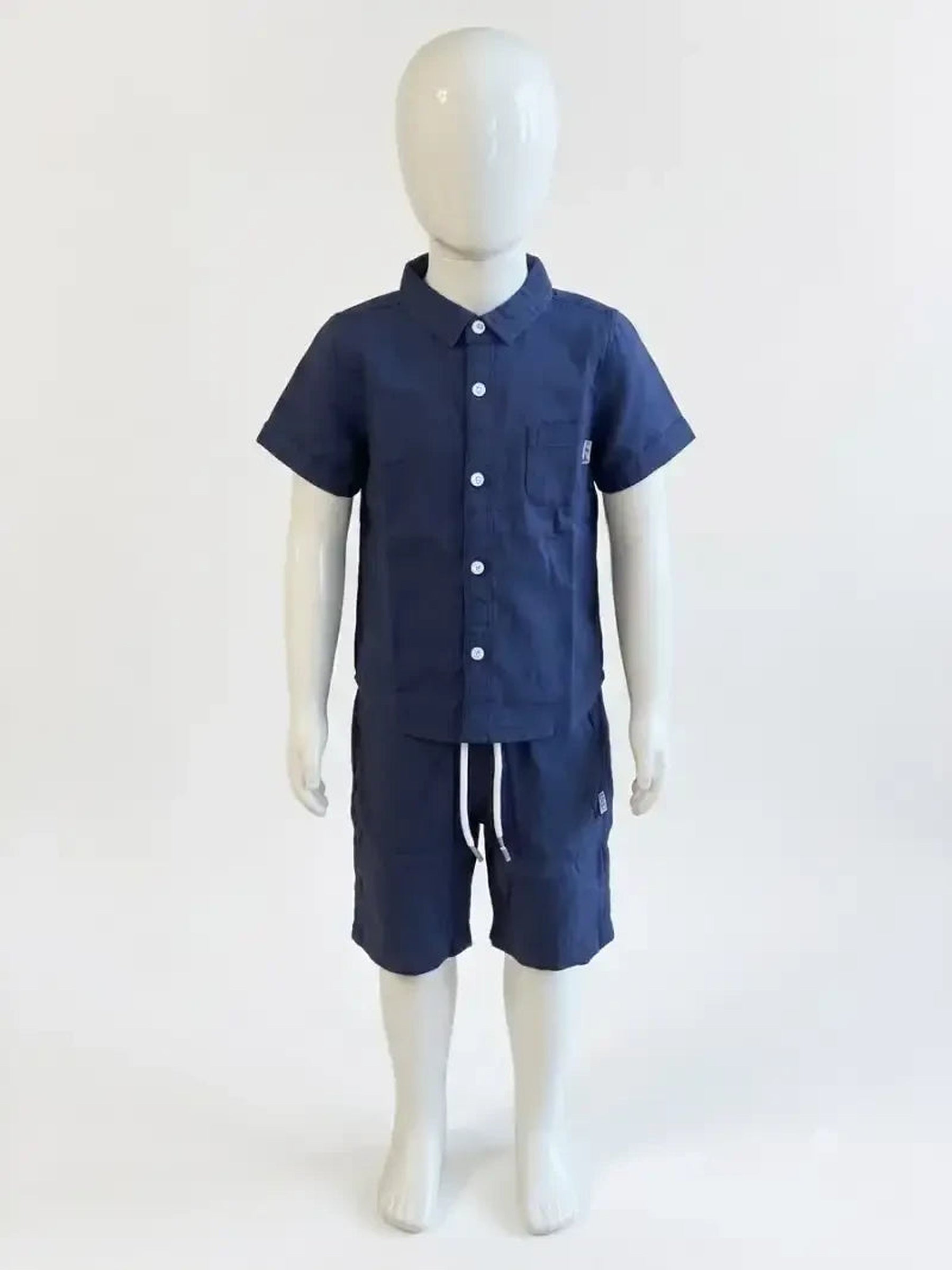 Baby Boys Two Piece Buttoned Shirt & Shorts Set