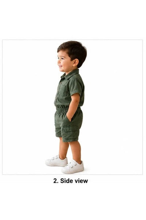 Baby Boys Two Piece Buttoned Shirt & Shorts Set