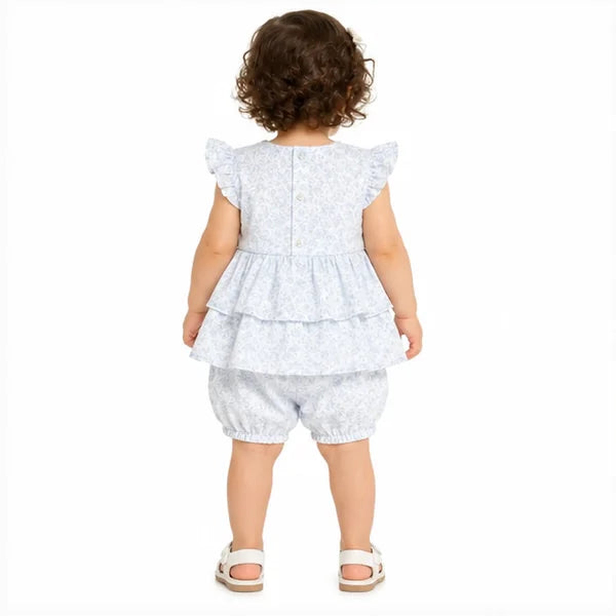 Baby Girls 2pc Floral Layered Dress & Bloomers Set