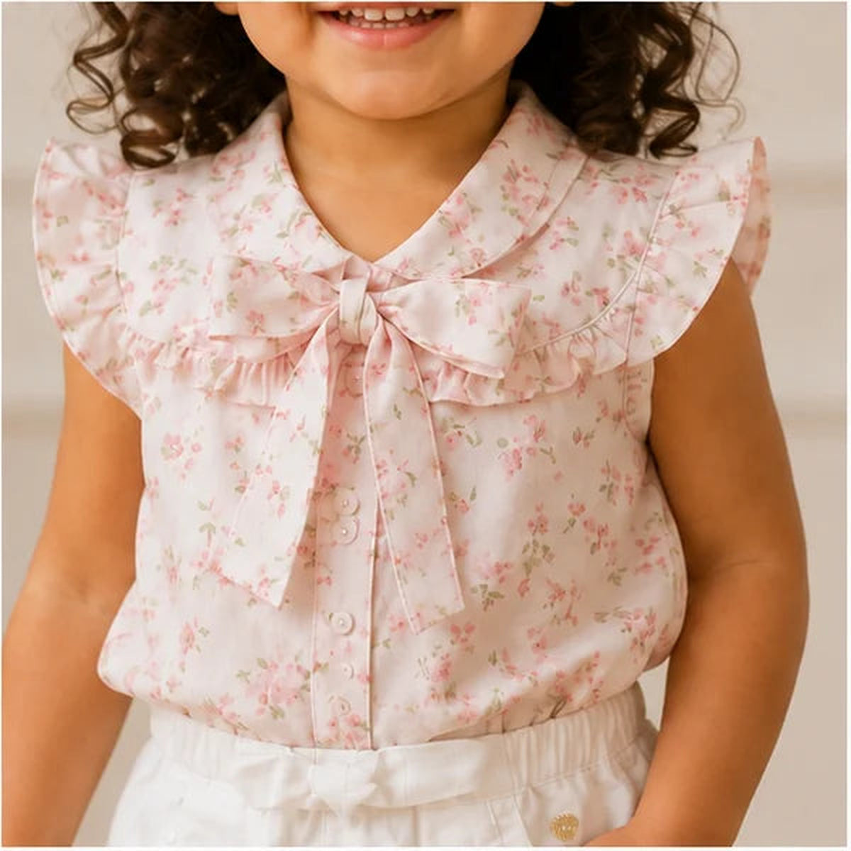 Baby Girls Floral Print Bow Play Suit