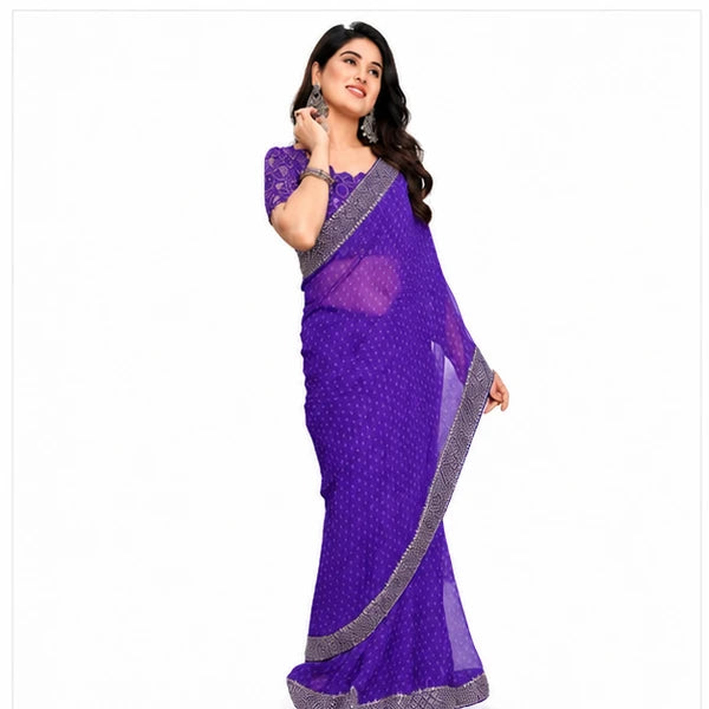 Georgette Bandhani Printed Saree