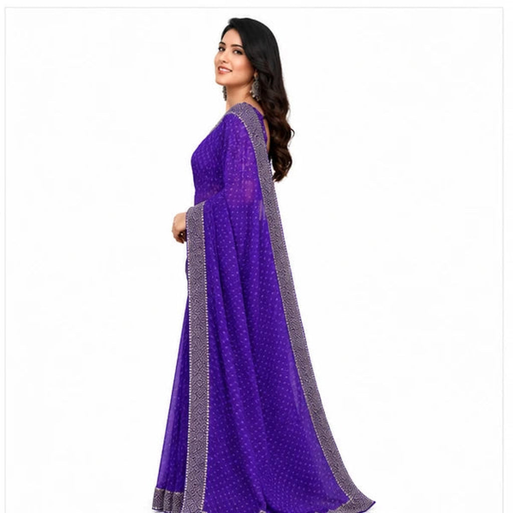 Georgette Bandhani Printed Saree