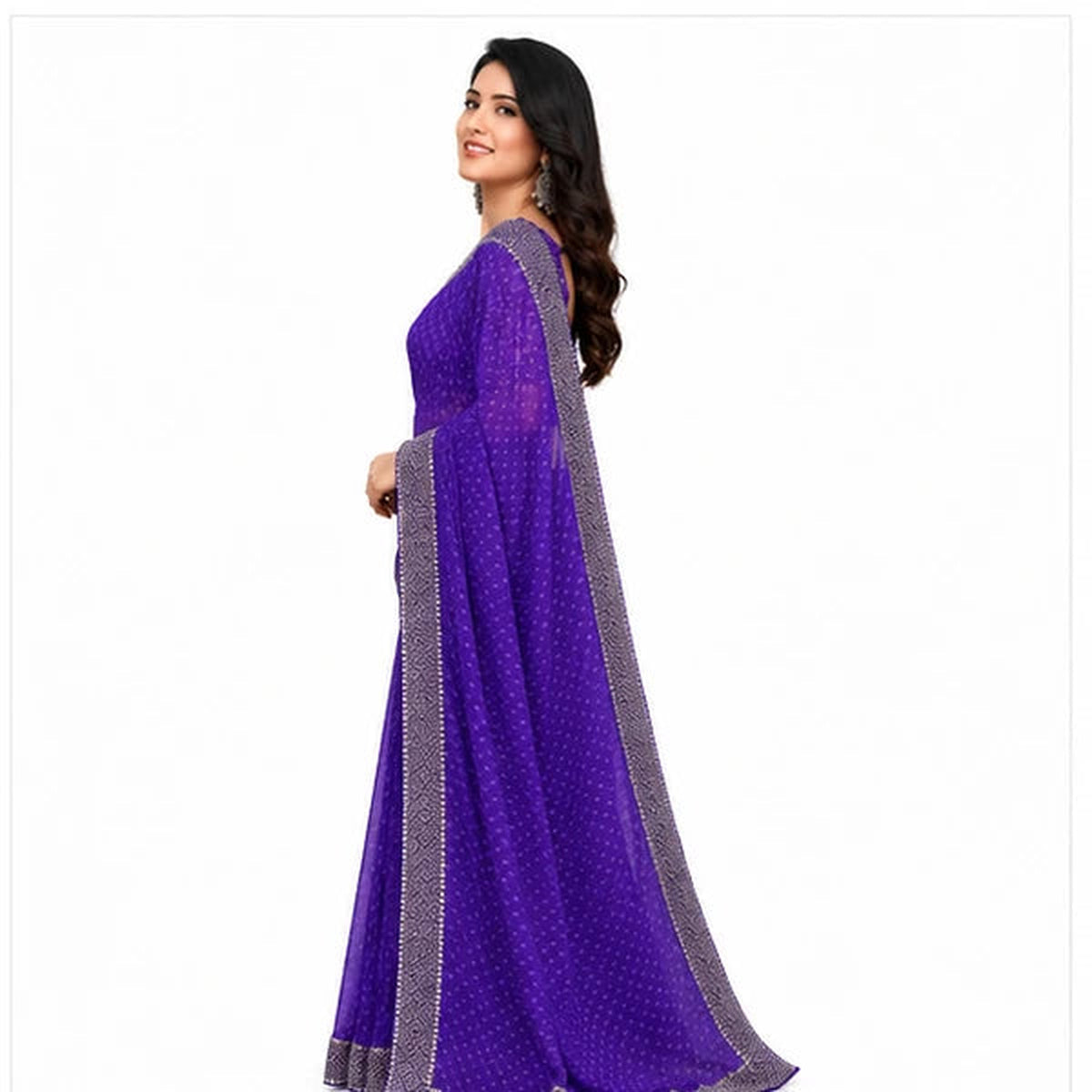 Georgette Bandhani Printed Saree