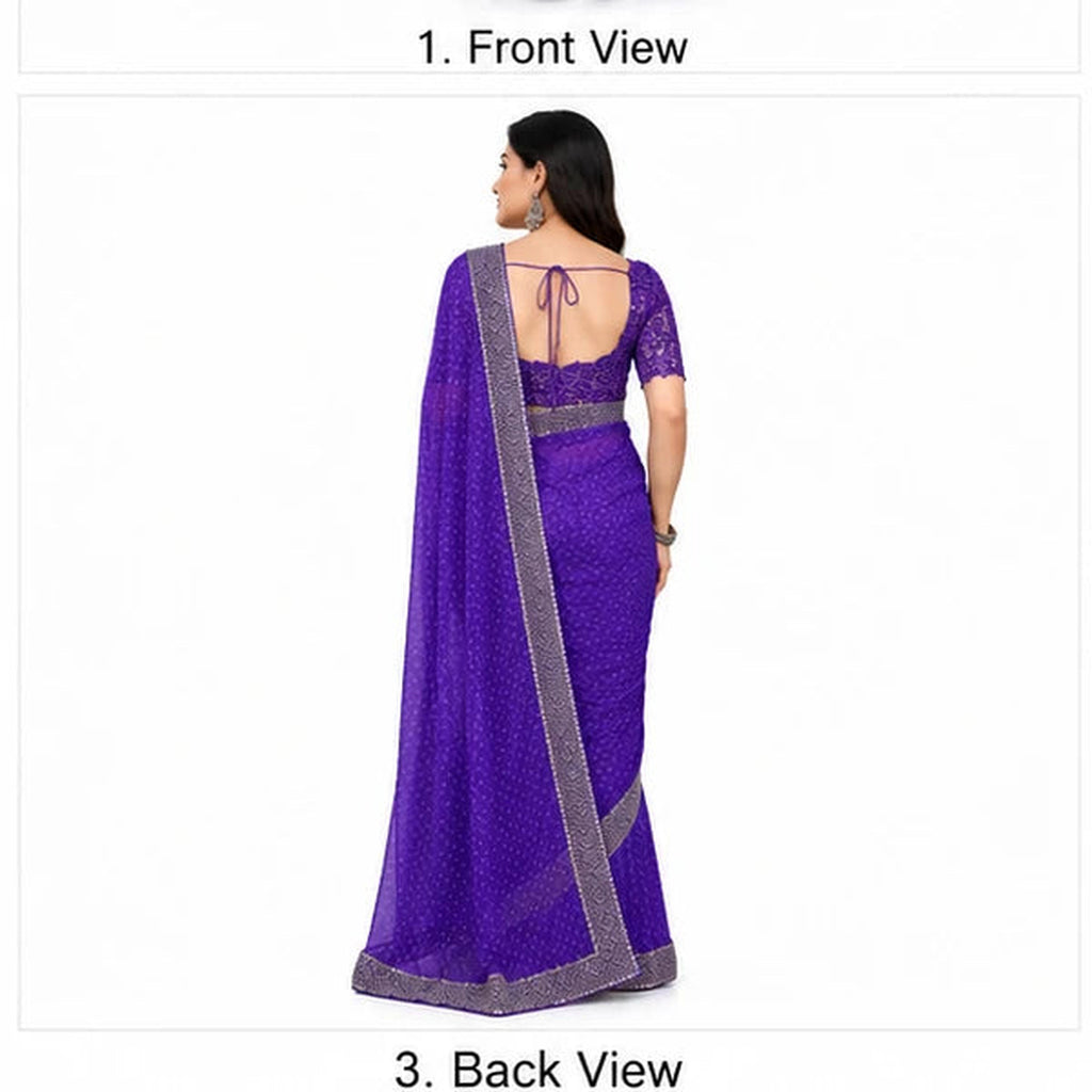 Georgette Bandhani Printed Saree
