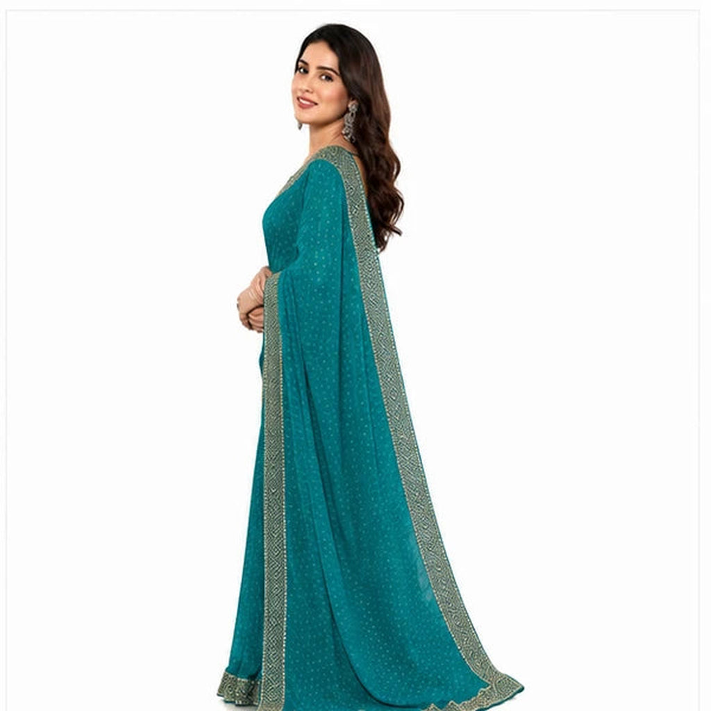 Georgette Bandhani Printed Saree