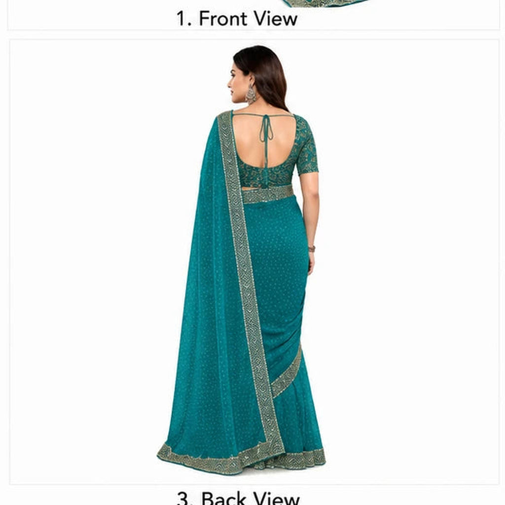 Georgette Bandhani Printed Saree