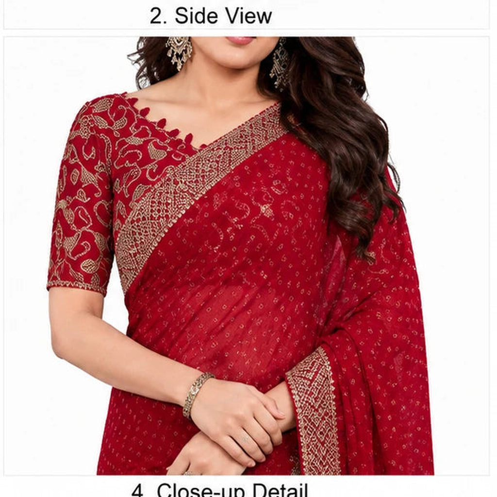 Georgette Bandhani Printed Saree