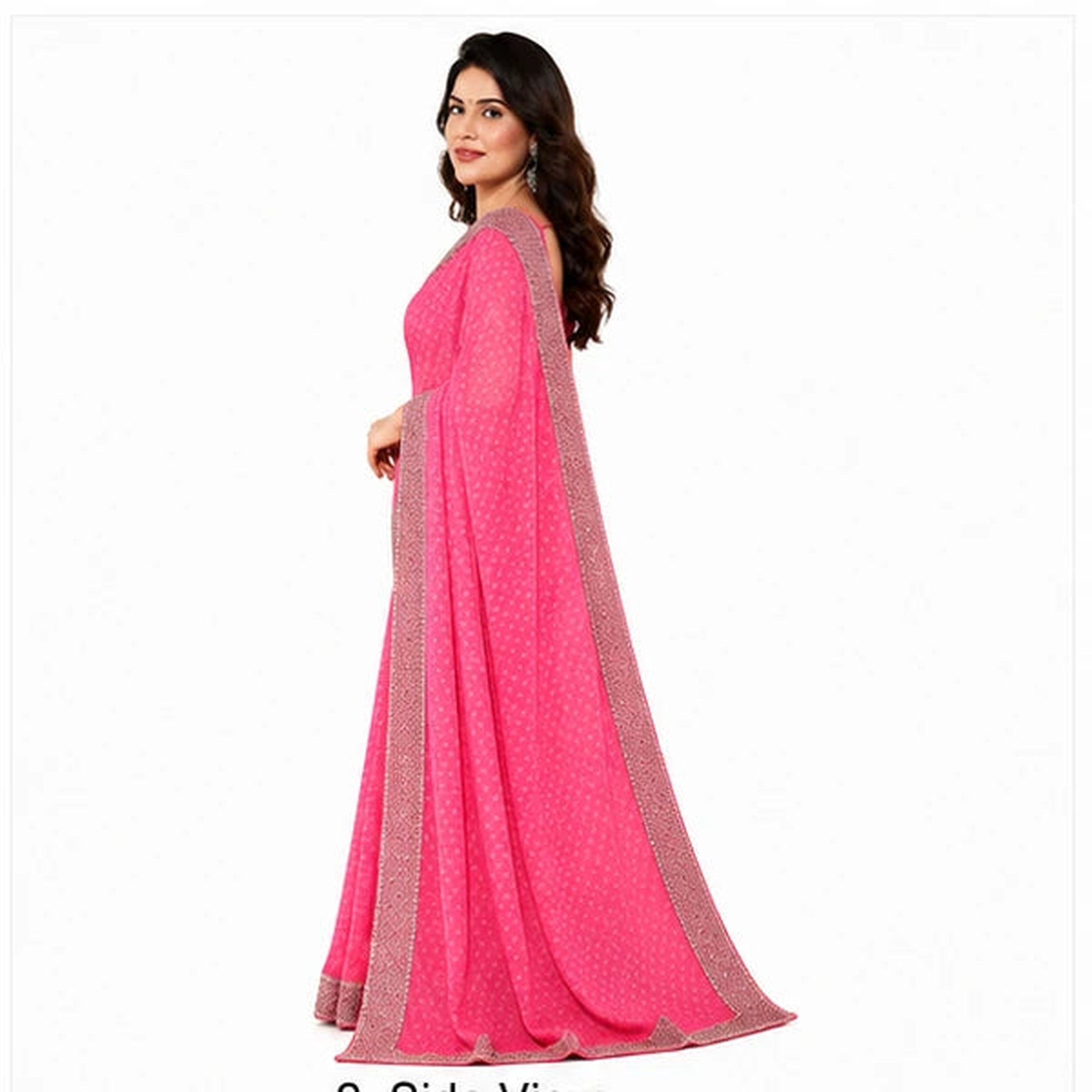 Georgette Bandhani Printed Saree