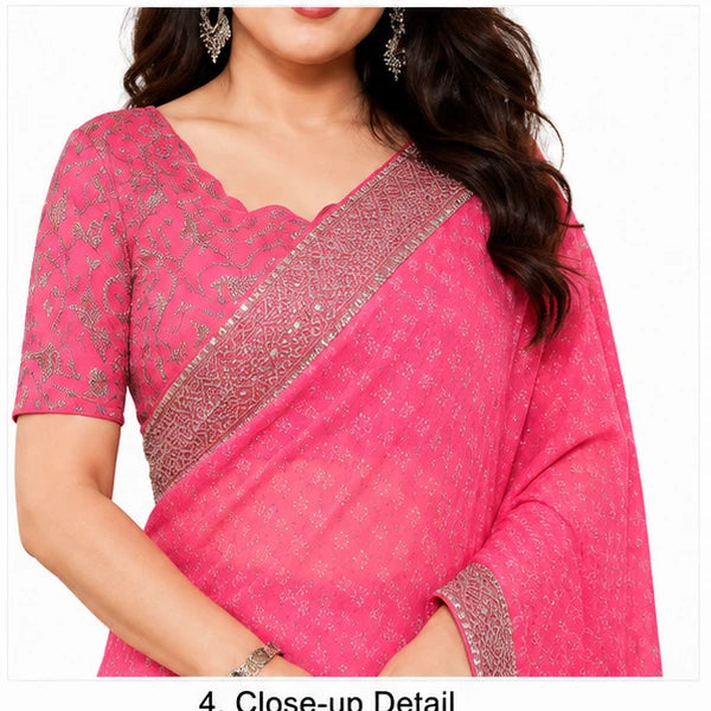 Georgette Bandhani Printed Saree