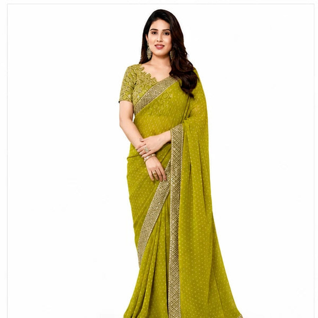 Georgette Bandhani Printed Saree