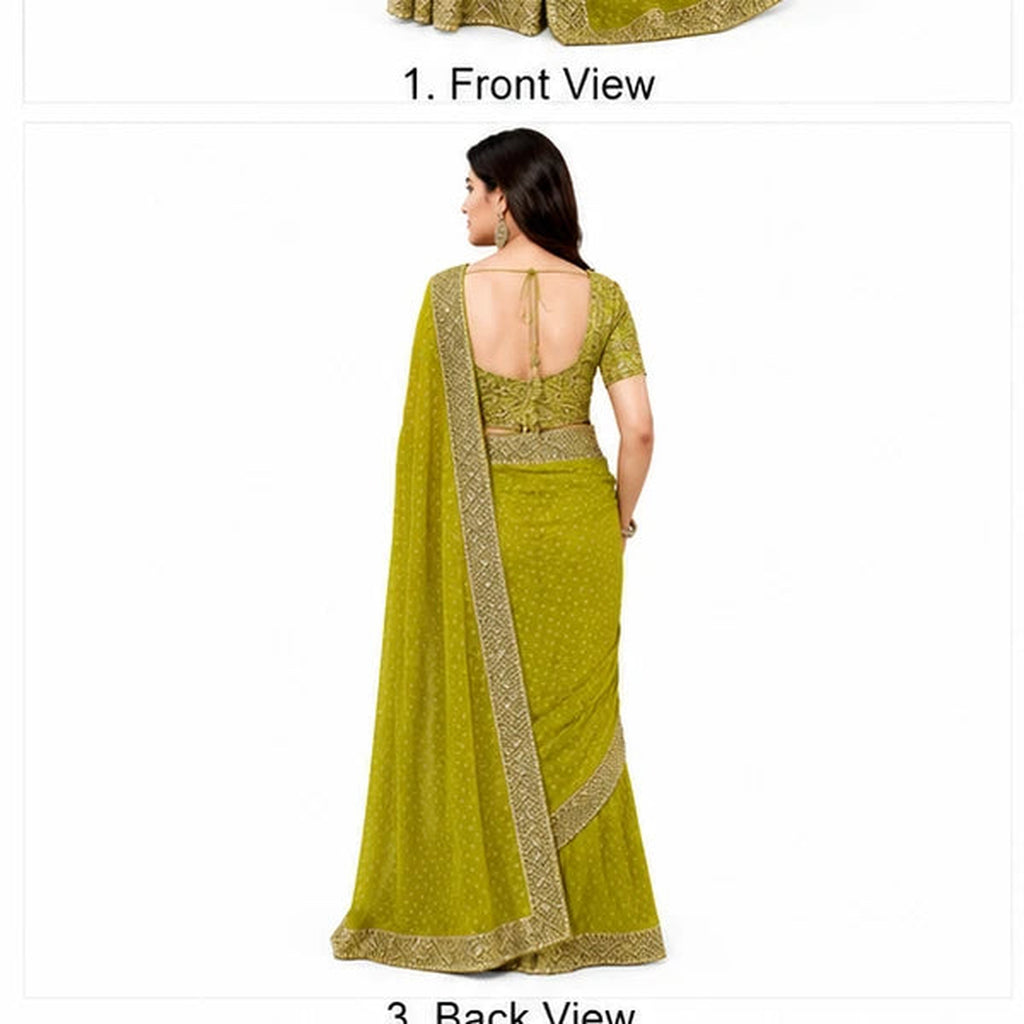 Georgette Bandhani Printed Saree