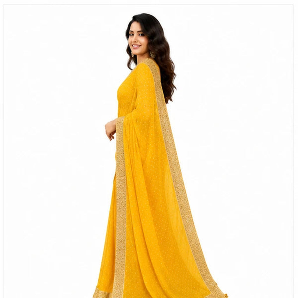 Georgette Bandhani Printed Saree