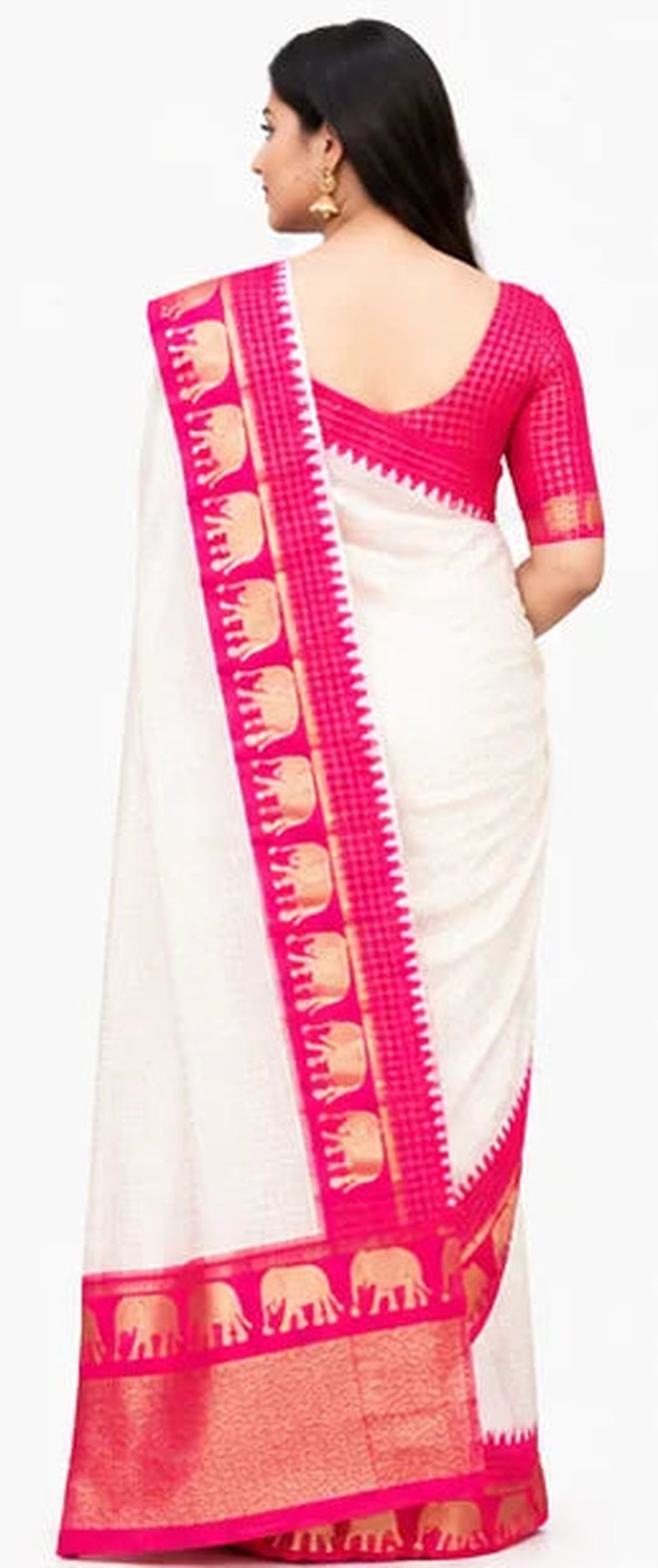 Indian Lichi Silk Saree for Women – Jacquard Work Saree