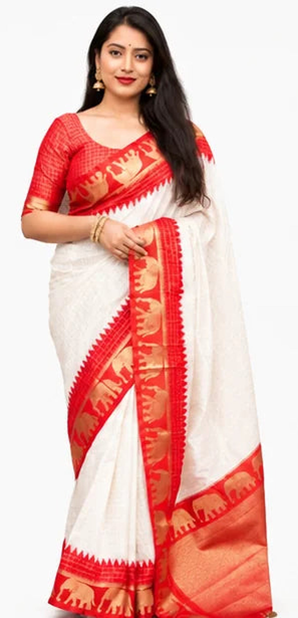 Indian Lichi Silk Saree for Women – Jacquard Work Saree
