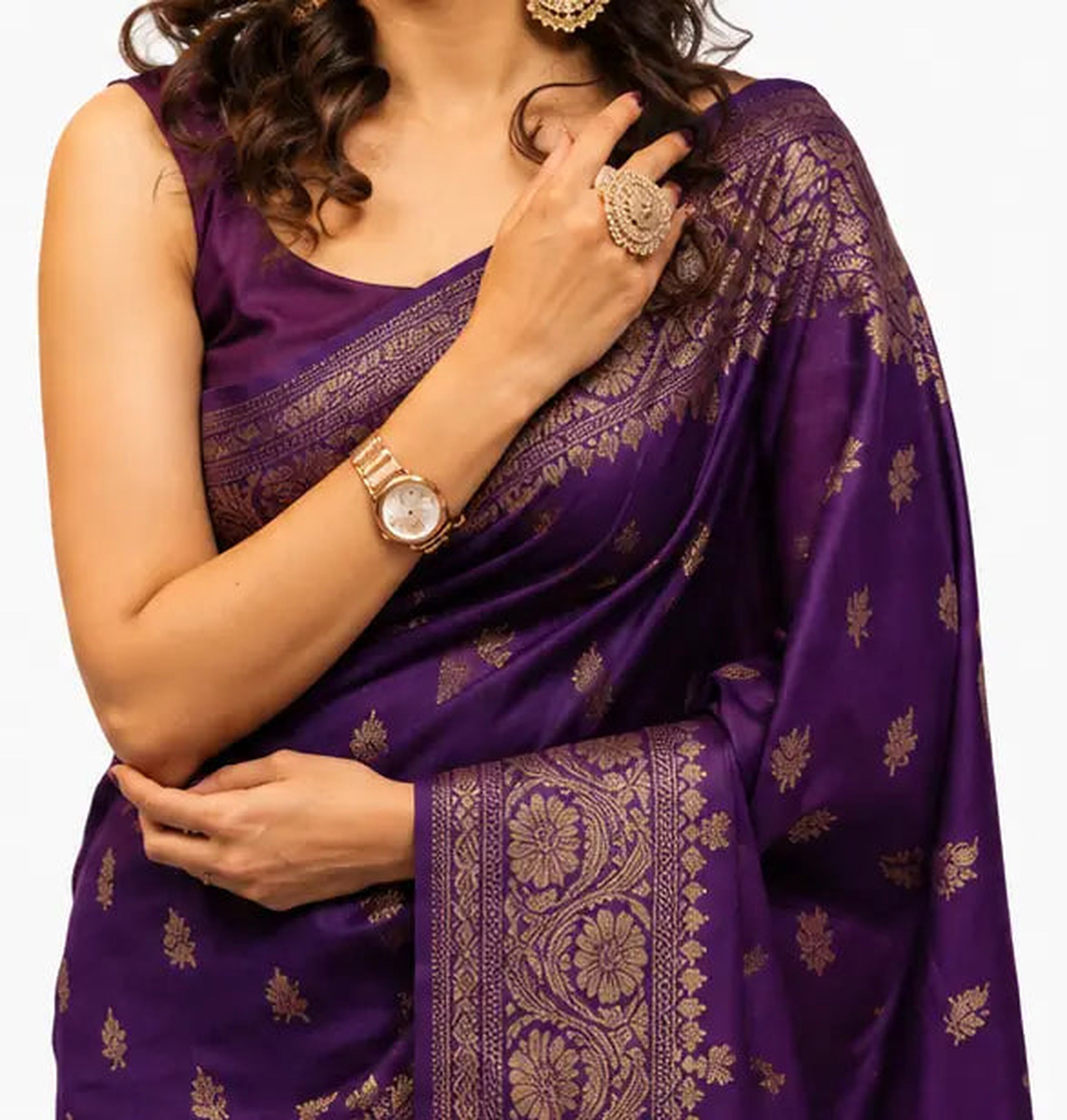 Indian Silk Saree for Women – Soft Lichi Silk Jacquard Saree