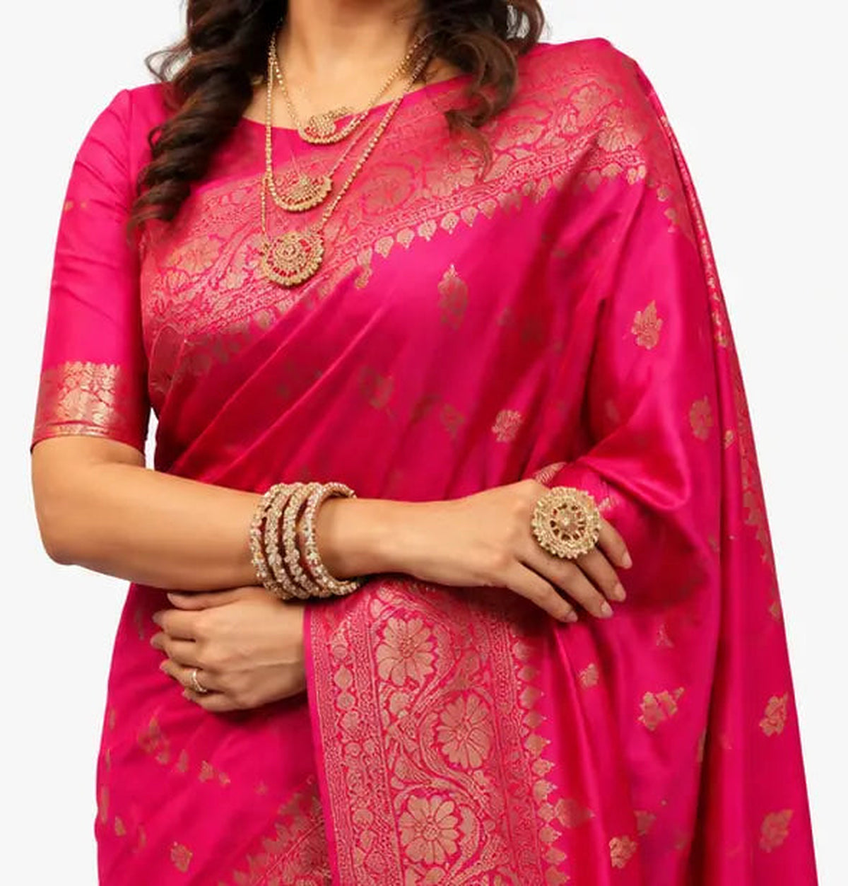 Indian Silk Saree for Women – Soft Lichi Silk Jacquard Saree