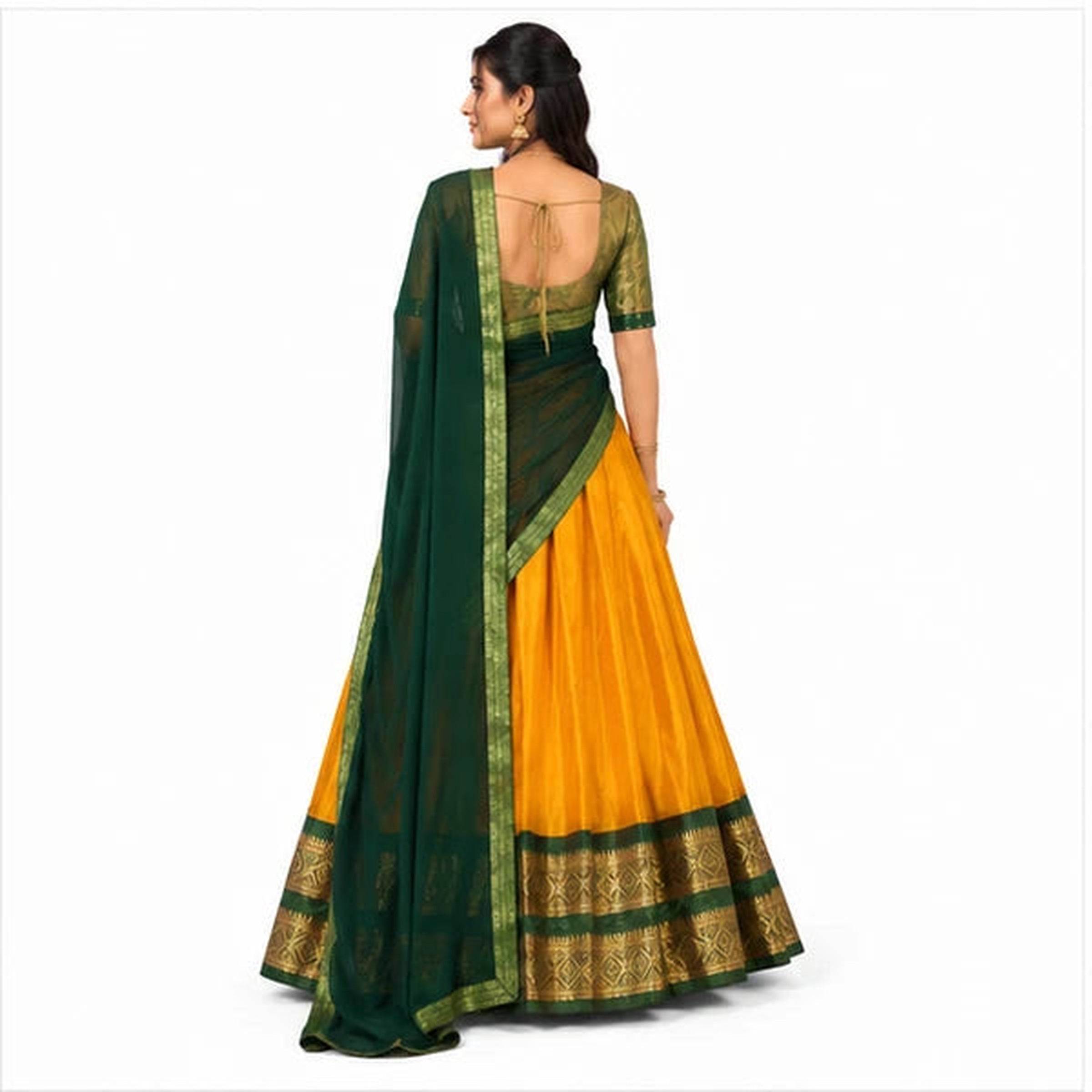 Kanchipuram Zari Weaving Traditional Lehenga Choli