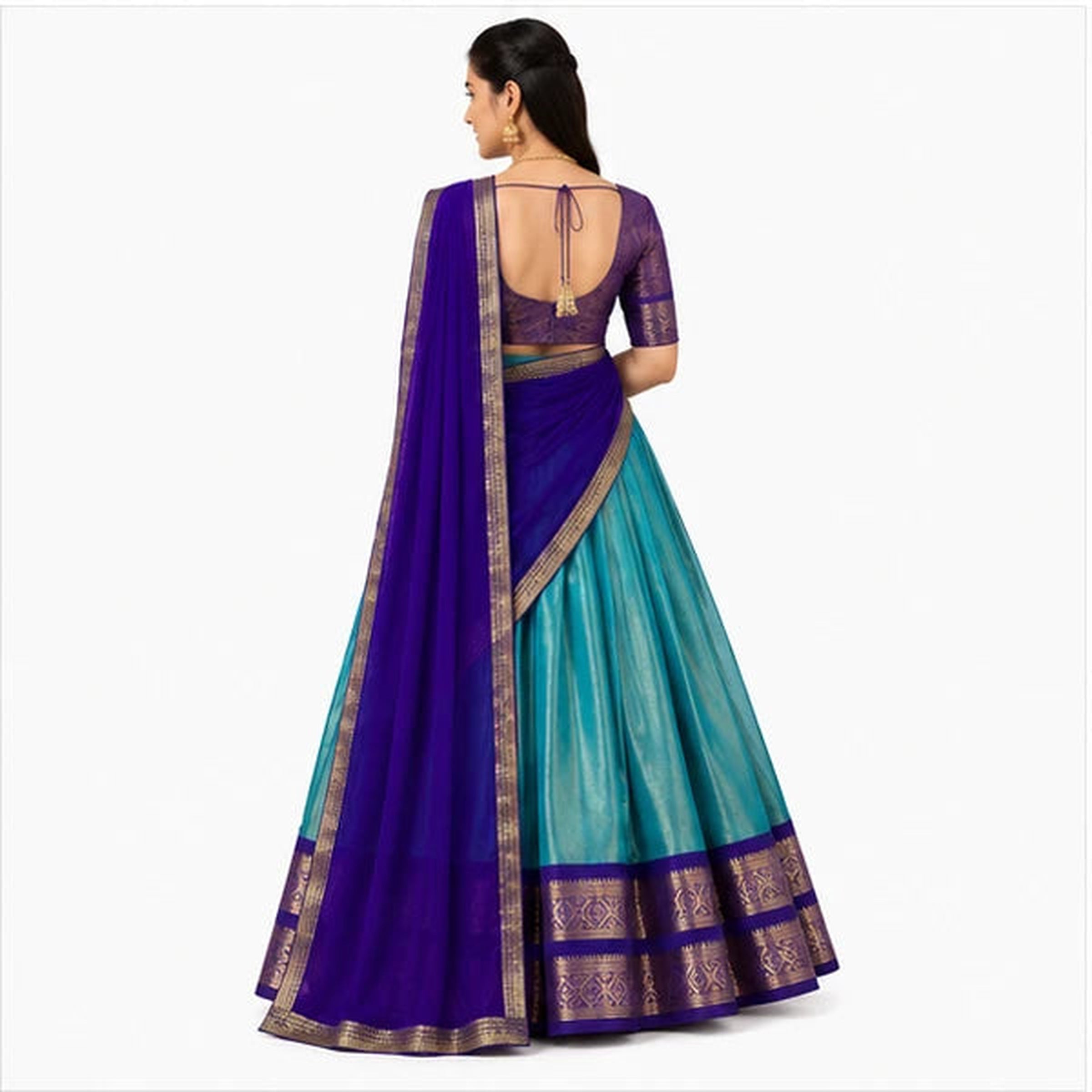 Kanchipuram Zari Weaving Traditional Lehenga Choli